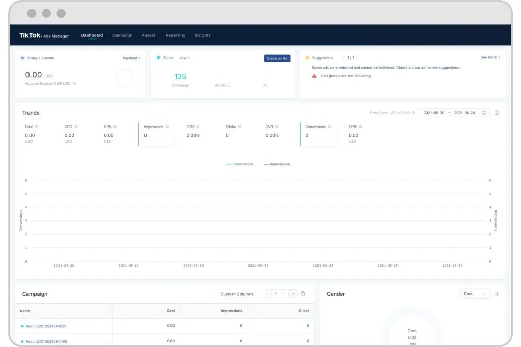 Bảng điều khiển TikTok Ads Dashboard