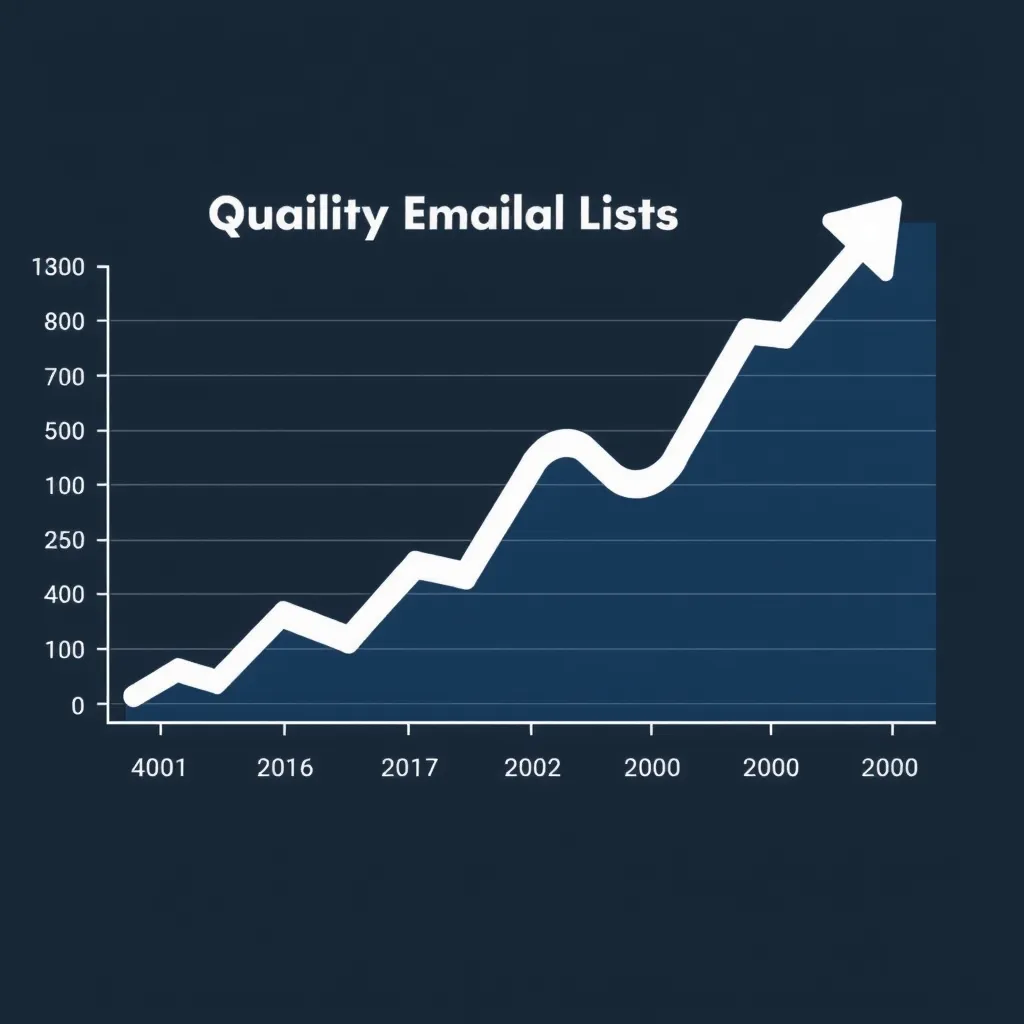 Biểu đồ thể hiện sự tăng trưởng của danh sách email chất lượng theo thời gian