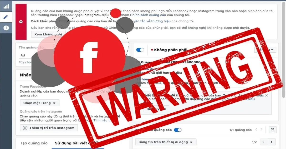 Các từ ngữ bị cấm và lỗi nội dung trong quảng cáo Facebook