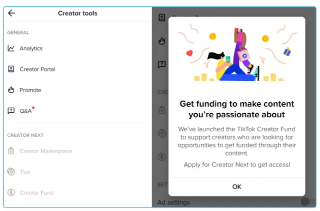 Cách bật Creator Fund
