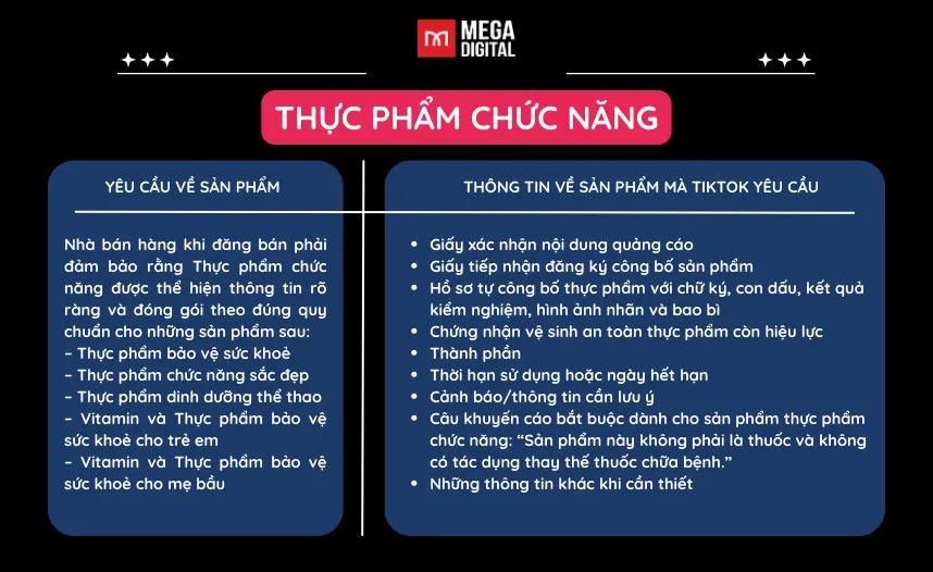 cách mở ngành hàng hạn chế trên TikTok thực phẩm chức năng