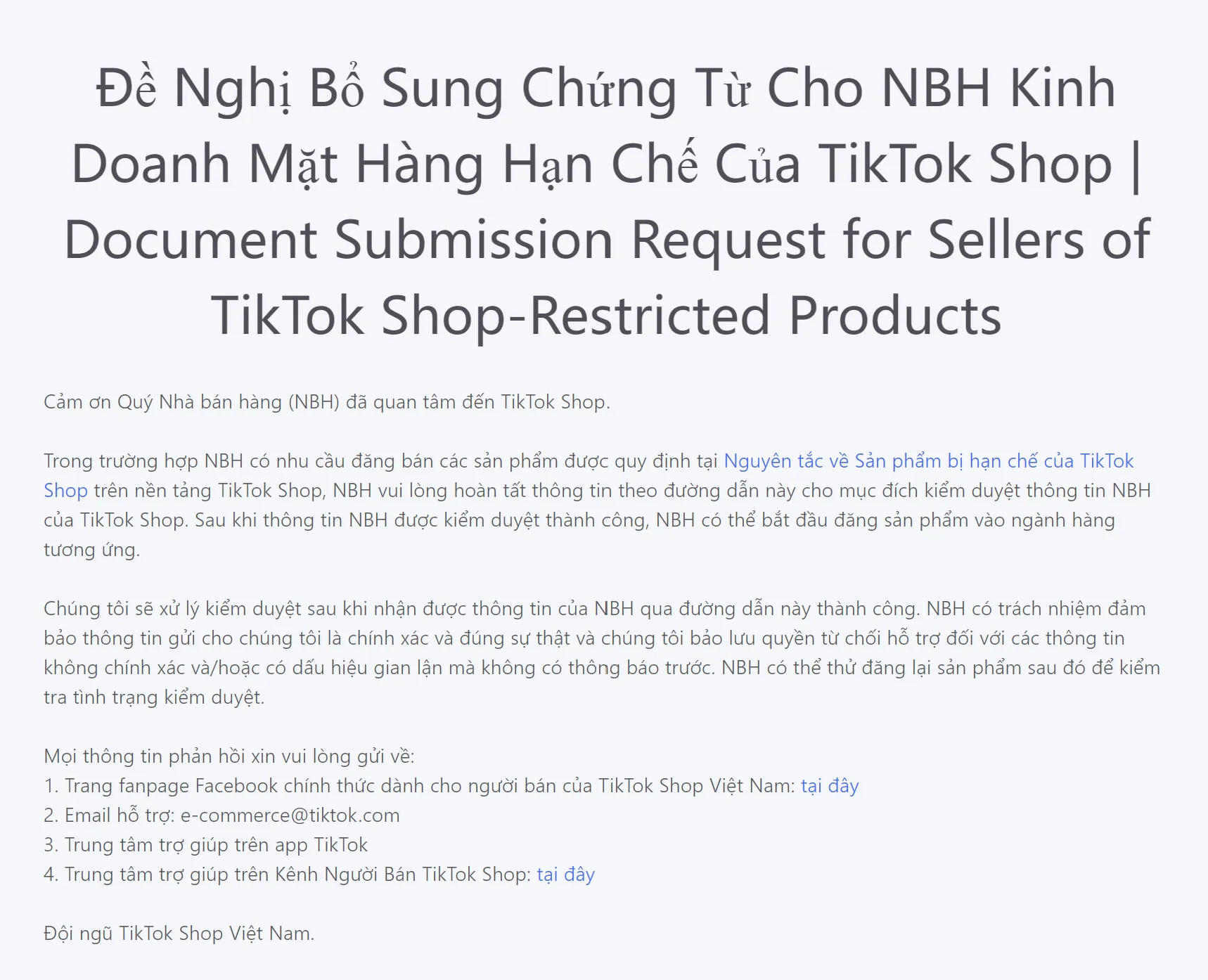 cách mở ngành hàng hạn chế trên TikTok