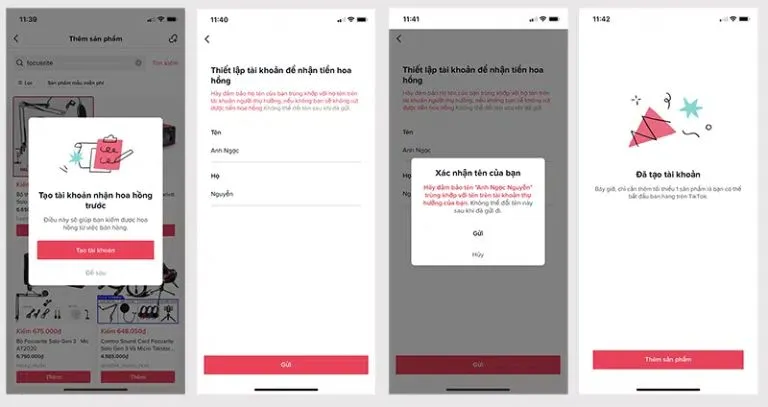 Giao diện đăng ký TikTok Affiliate