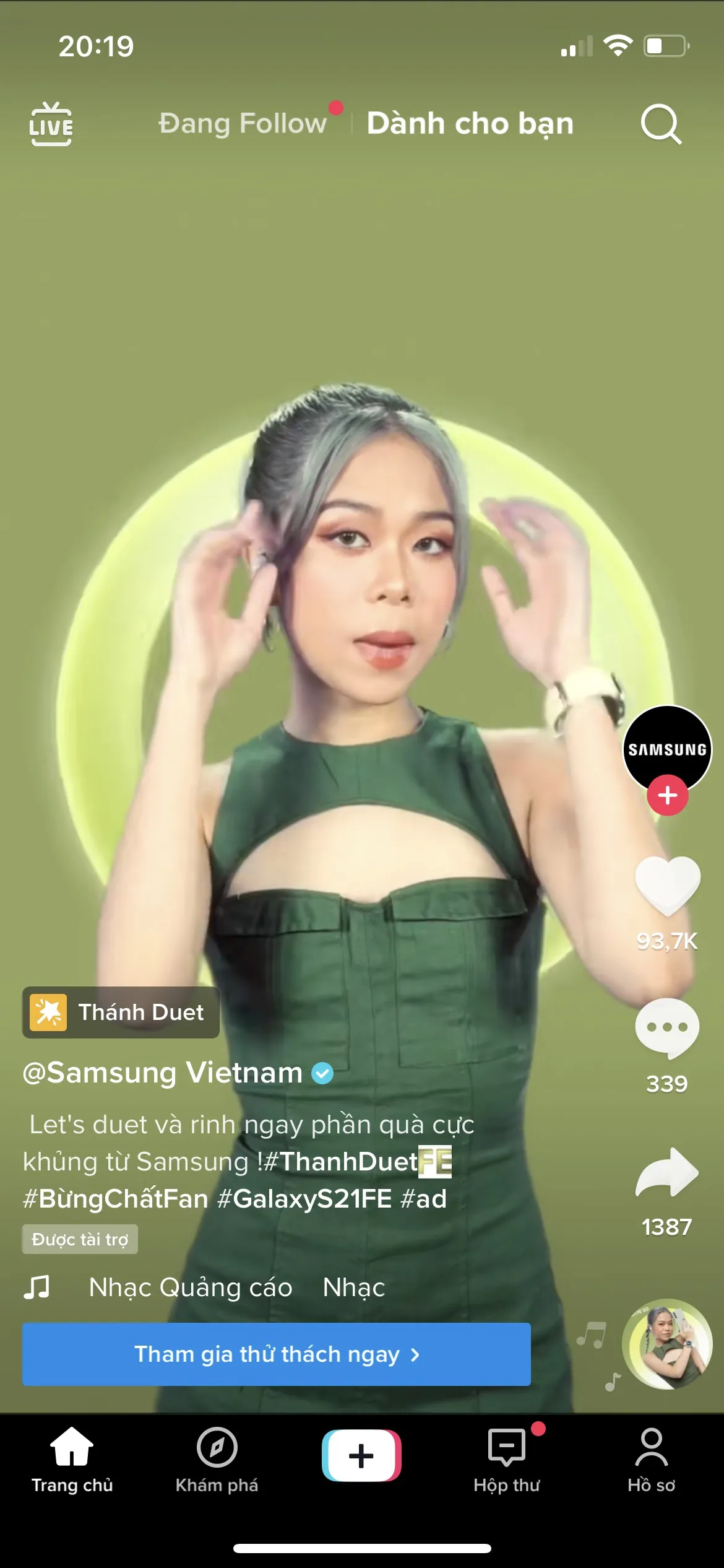 Giao diện tính năng quảng bá giúp tăng tương tác cho video TikTok