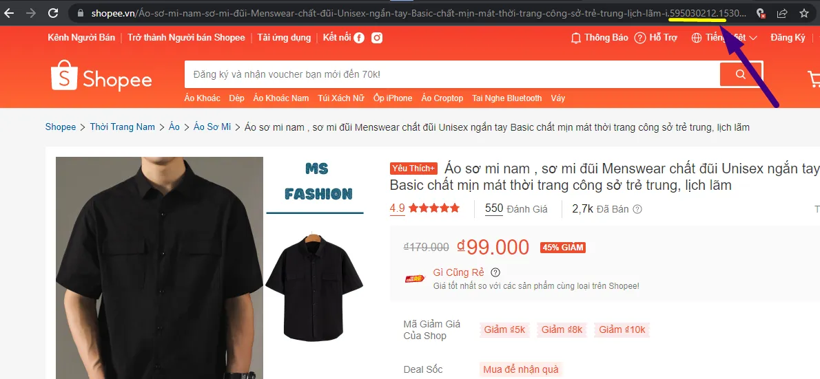 Lấy Shop ID từ link gian hàng Shopee