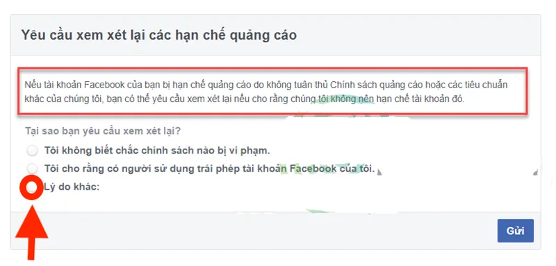 Sử dụng link 273 để kháng nghị
