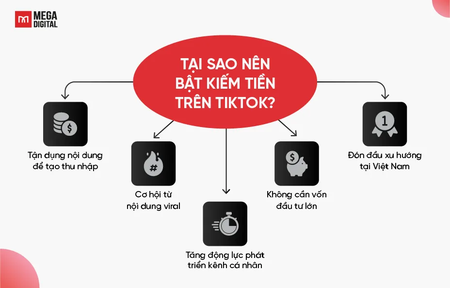 Tại sao nên bật kiếm tiền trên TikTok?