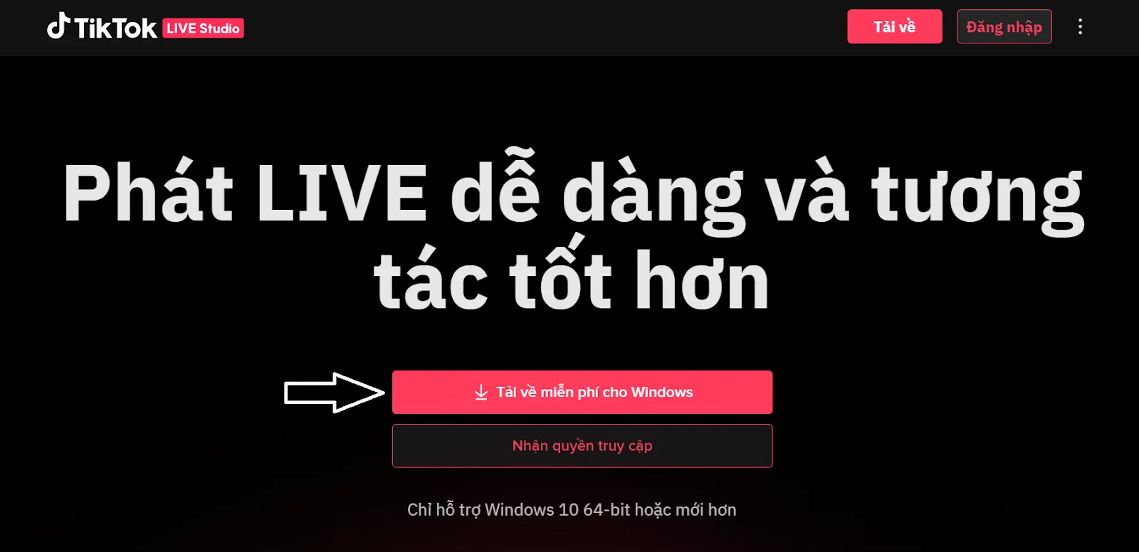 Tải ứng dụng TikTok Live Studio