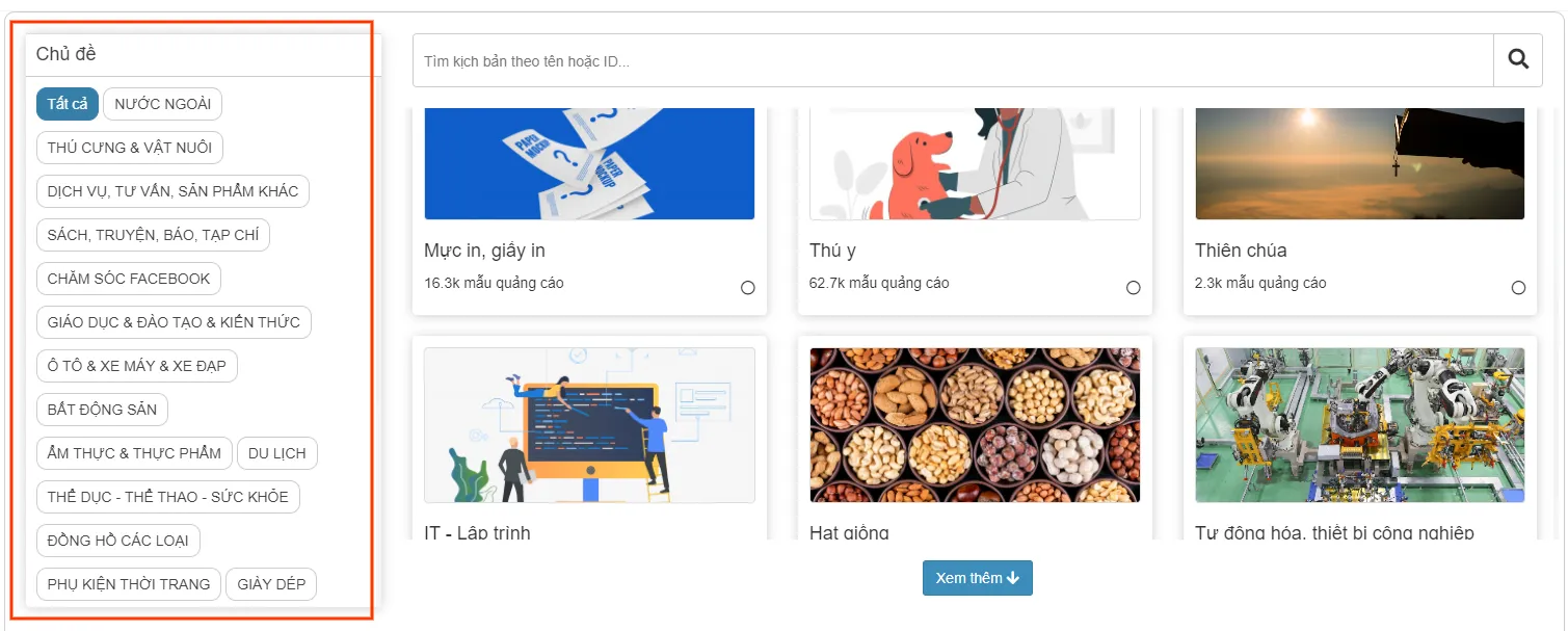 Test Quảng cáo trên Page Vệ tinh/Phụ