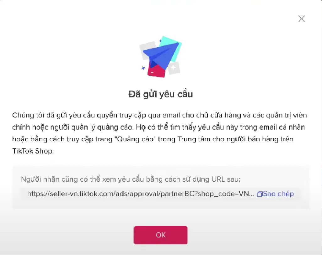 Thông báo chờ duyệt liên kết trong hệ thống