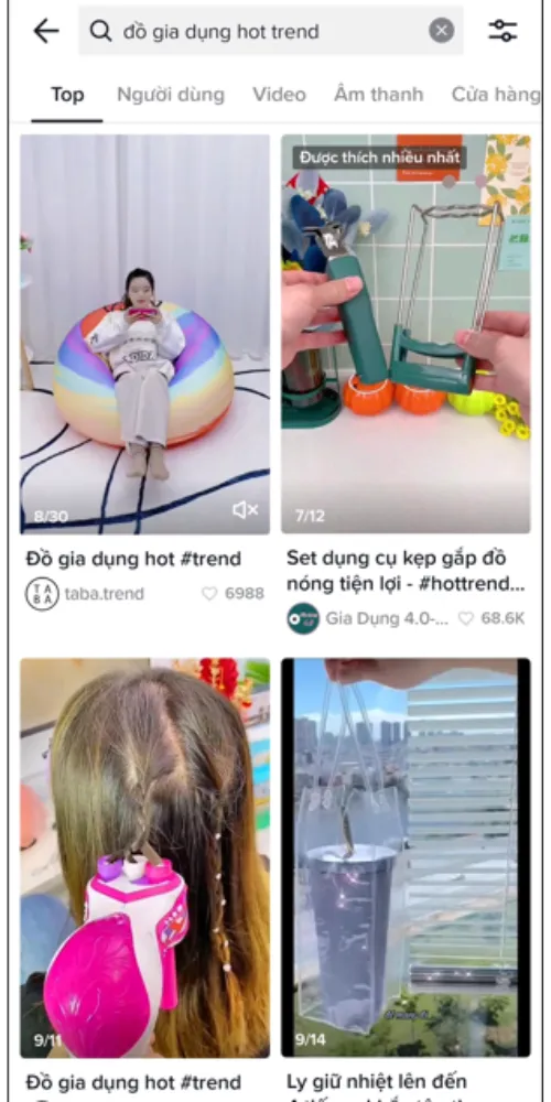 Tìm sản phẩm hot trend trên TikTok bằng công cụ tìm kiếm